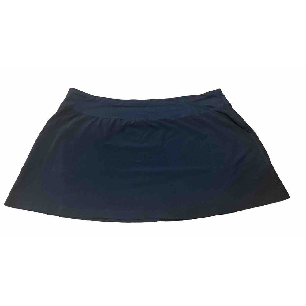 Lands End Womens Black Skort Built‎ in Shorts Pull On Flat Front Pockets Size 3X